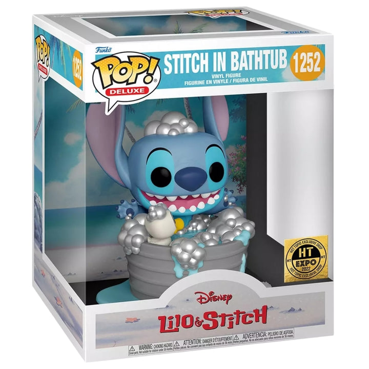 Disney #1252 Stitch In Bathtub Hot Topic 2022 Expo Exclusive Funko Pop Deluxe