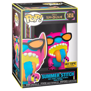 Disney #1414 Summer Stitch Blacklight Hot Topic Exclusive Funko Pop