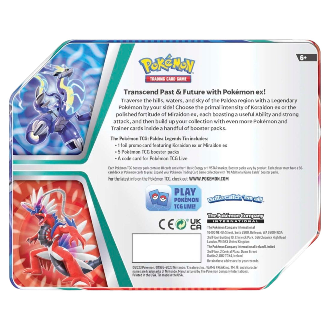 Pokémon TCG: Paldea Legends Tin (Miraidon EX)
