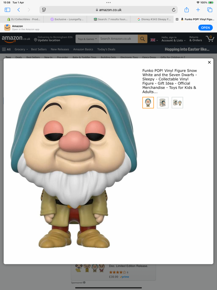 Disney #343 Sleepy Funko Pop