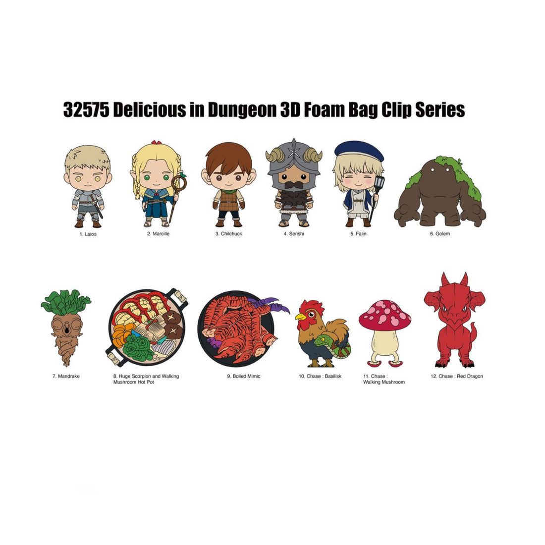 Delicious in Dungeon 3D Foam Bag Clip