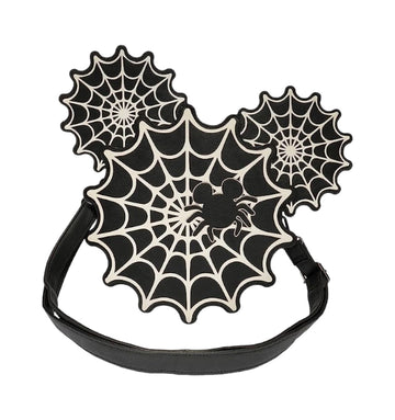 Loungefly Mickey Mouse Spiderweb Mickey Glow-in-the-Dark Crossbody Purse - Entertainment Earth Exclusive