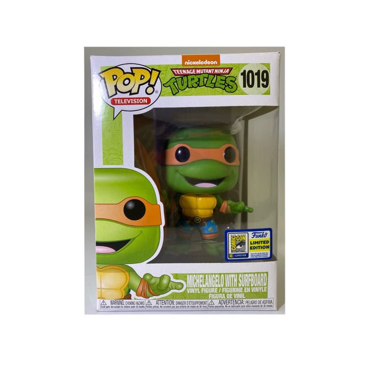 TMNT #1019 Michelangelo with Surfboard 2020 SDCC Exclusive (Con Sticker) Funko Pop