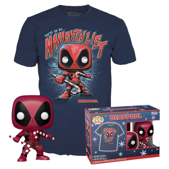 Marvel Pop & Tee Deadpool With Candy Canes (Metallic)