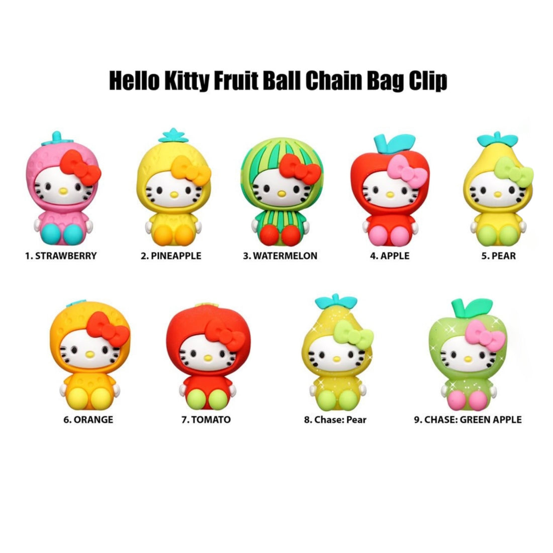 Hello Kitty Fruit 3D Foam Bag Clip