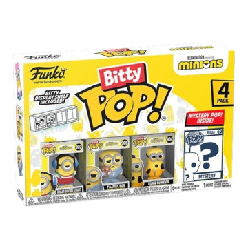 Funko Bitty Pop Minions Roller Skating Stuart, Pajama Bob & Kung Fu Kevin 4-Pack
