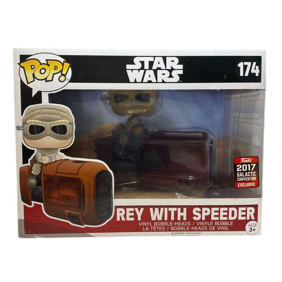 Star Wars #174 Rey With Speeder 2017 Galactic Con Exclusive Funko Pop