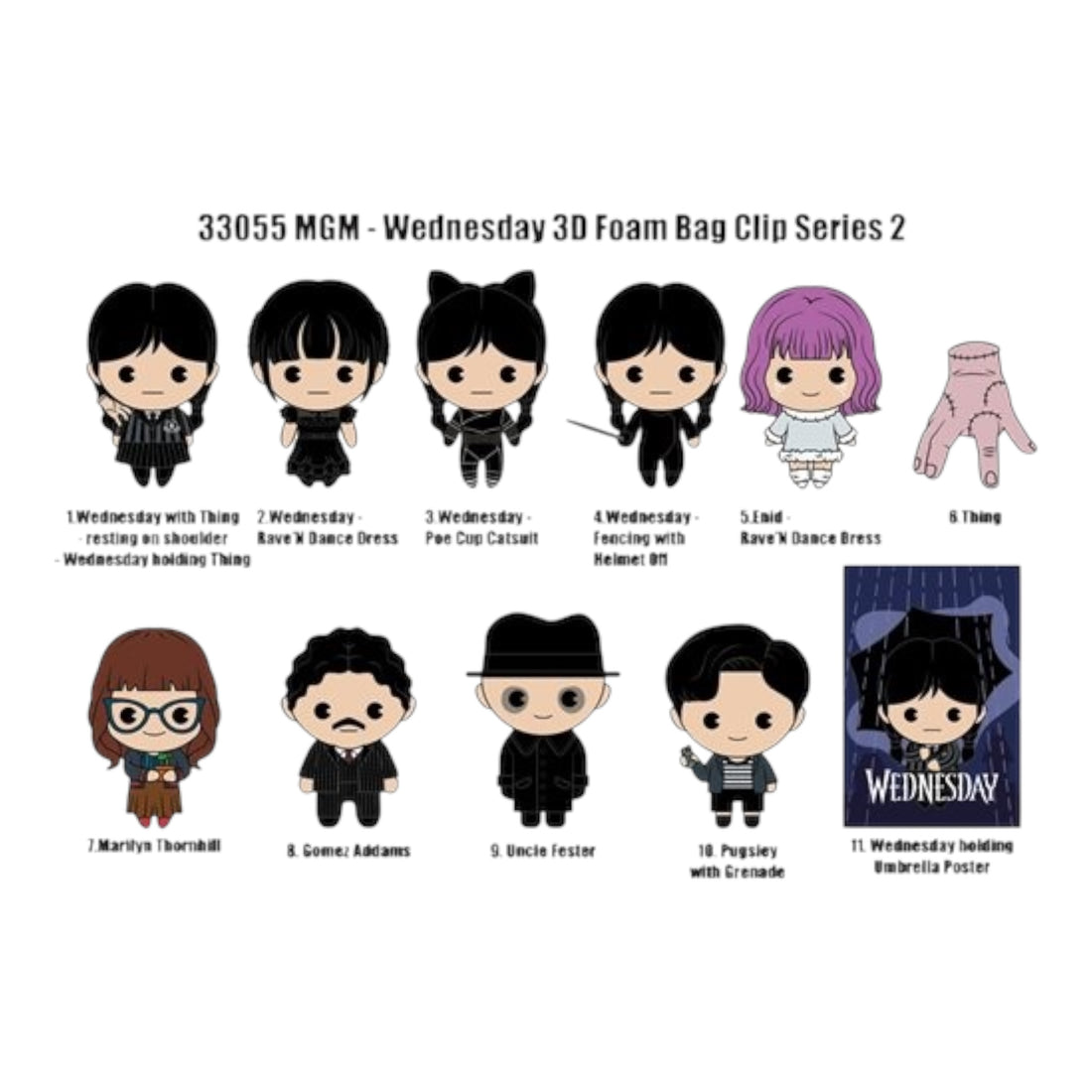 Wednesday Addams Series 2 3D Foam Bag Clip