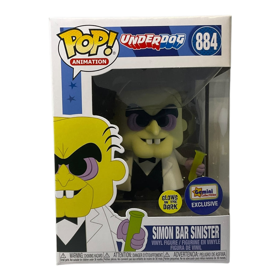 Underdog #884 Simon Bar Sinister ( Glow ) - Gemini Collectibles Exclusive Funko Pop