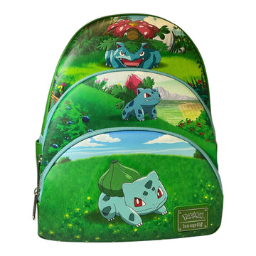 Loungefly Pokemon Bulbasaur Evolutions Triple Pocket Backpack