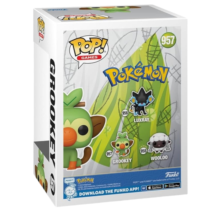 Pokemon #957 Grookey Flocked Amazon Exclusive Funko Pop