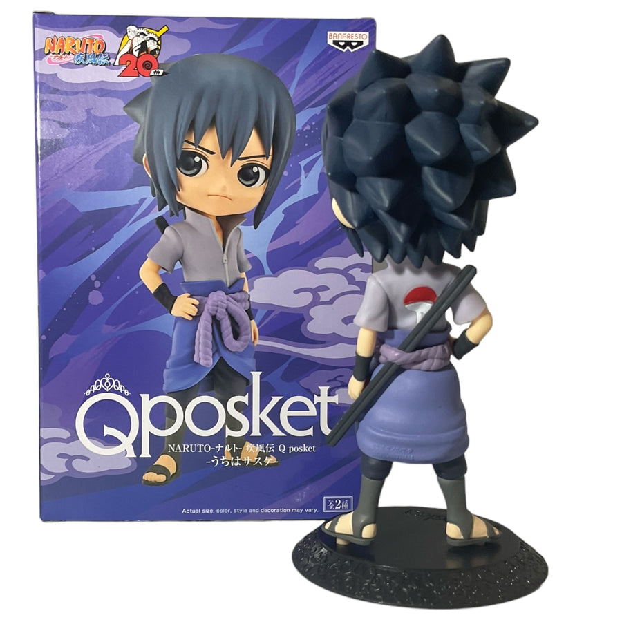 Naruto Shippuden Sasuke Uchiha Version A Bandai Q Posket Figure ( Ex-Display)