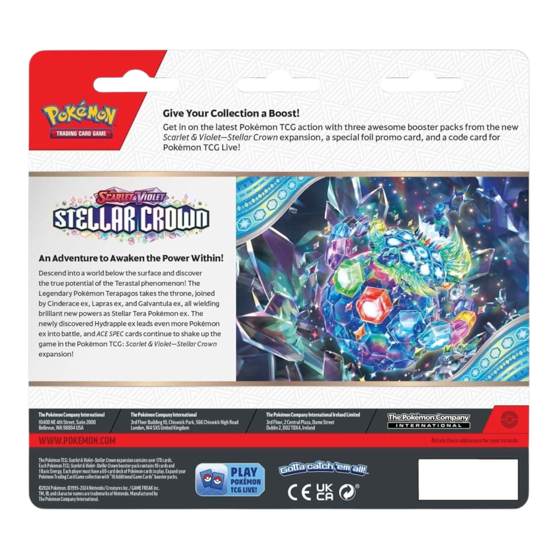 Pokémon TCG: Scarlet & Violet-Stellar Crown 3 Booster Packs & Tinkaton Promo Card
