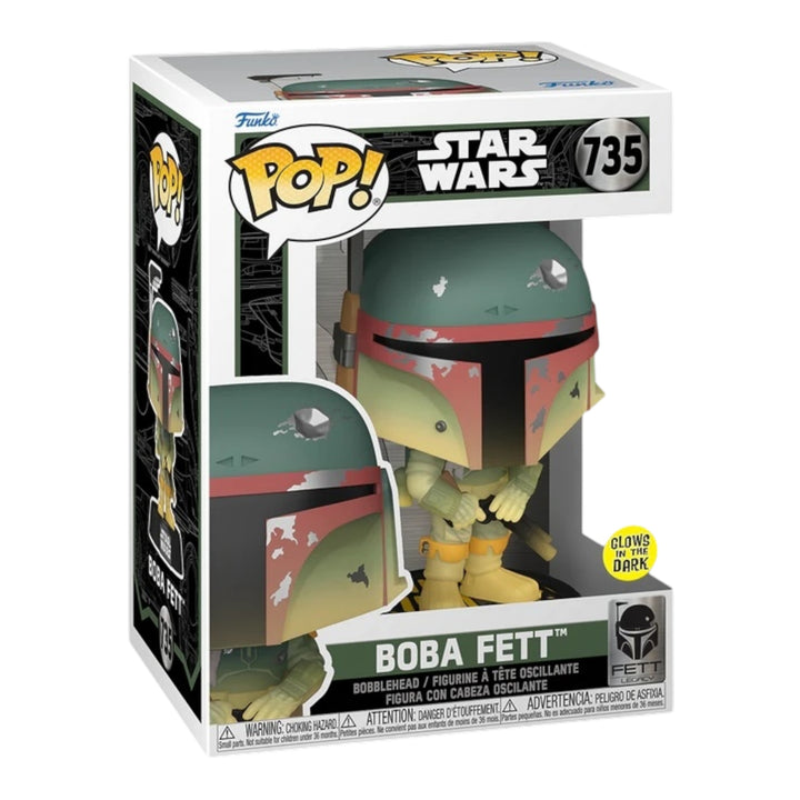 Star Wars #735 Boba Fett Glow In The Dark Funko Pop