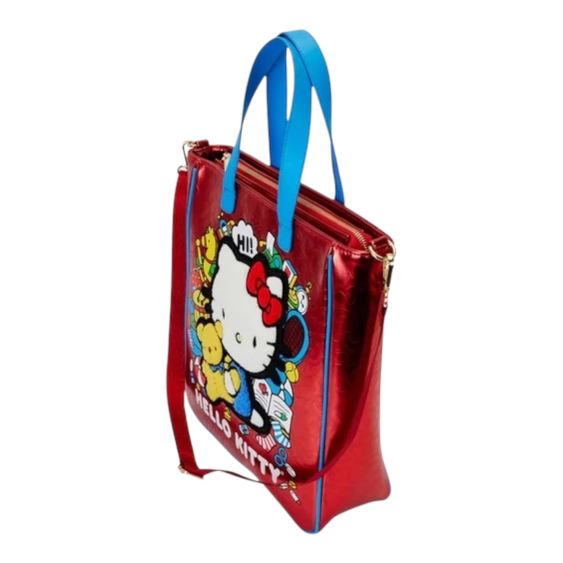 Loungefly Hello Kitty 50th Anniversary Metallic Tote Bag With Coin Bag