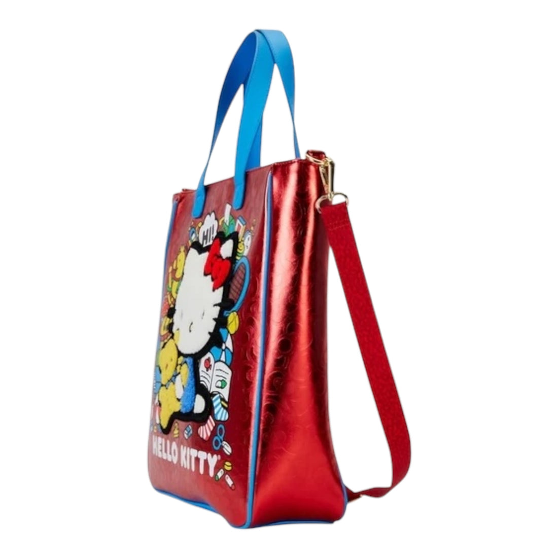 Loungefly Hello Kitty 50th Anniversary Metallic Tote Bag With Coin Bag