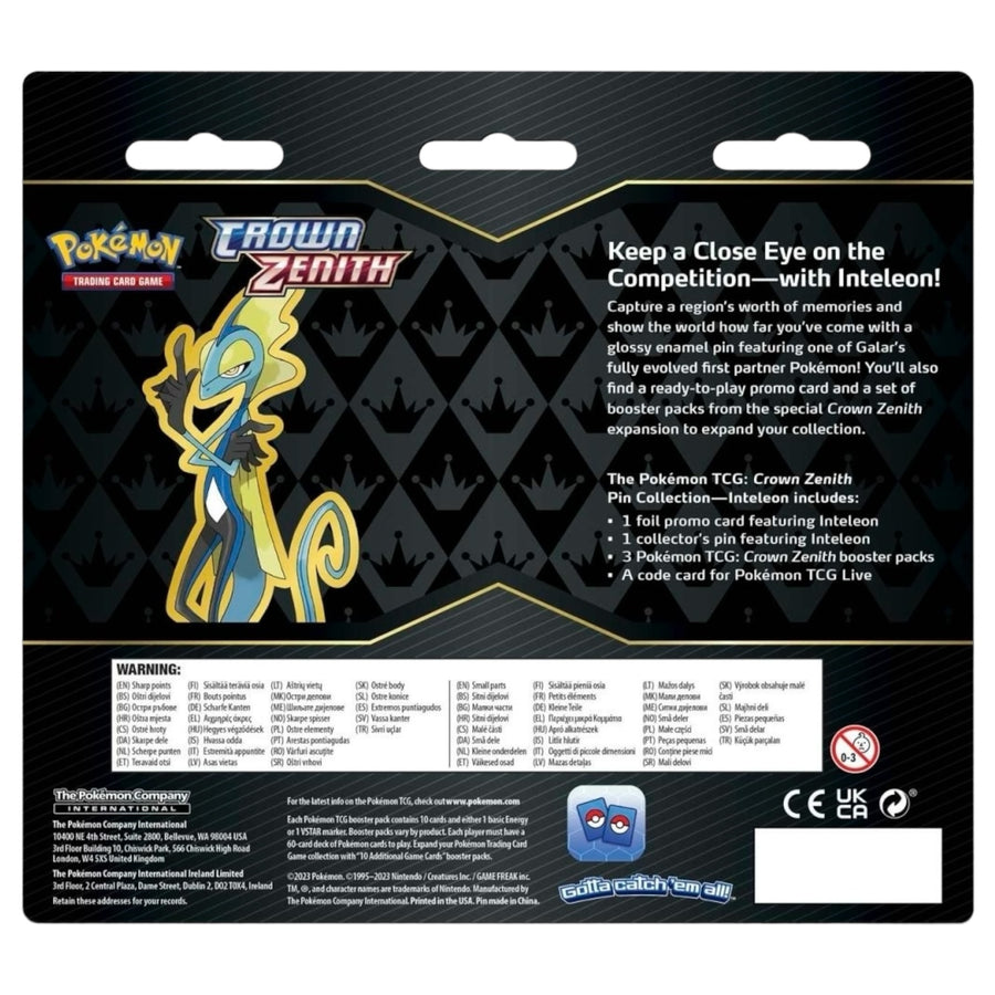 Pokémon TCG: Crown Zenith Pin Collection (Inteleon)