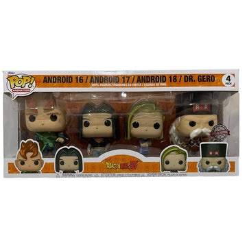 Dragon Ball Z Android 16/ Android 17/ Android 18/ Dr. Gero Special Edition 4 Pack Funko Pop  (Imperfect Box)