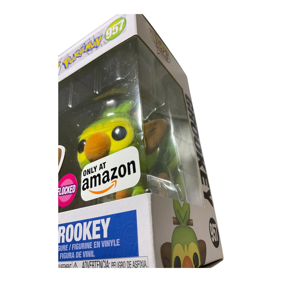 Pokemon #957 Grookey Flocked Exclusive Funko Pop (Imperfect Box)