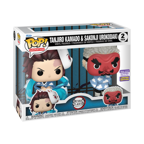 Demon Slayer - Tanjiro Kamado and Sakonji Urokodaki 2pack - 2023 Summer Convention Exclusive - Funko Pop Preorder
